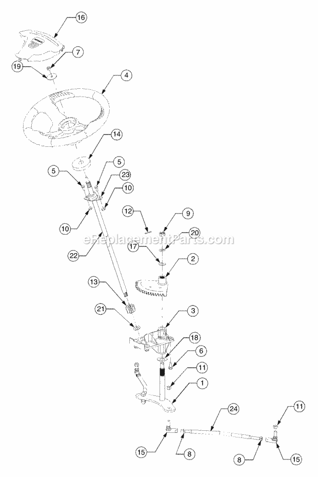 Steering (Mfg Date 10-13-03 & After) Diagram and Parts List for 2166 13A-214G100, 13A-254G100 Cub Cadet Lawn Tractor